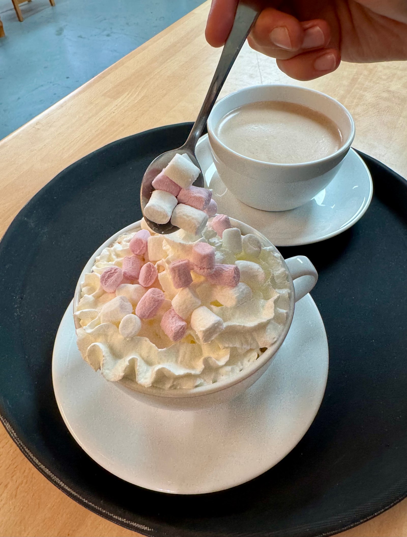 Hot chocolate with cream and marshmallows
